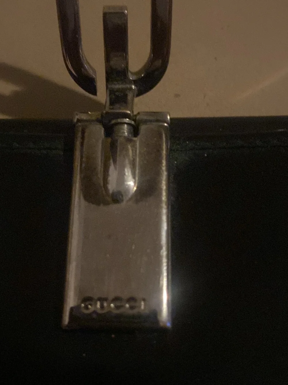 Gucci Black Leather Continental Long Wallet with Silver Hardware